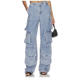 Afrm 'Parker' Blue Cotton Cargo Pant Size 24 - NWT